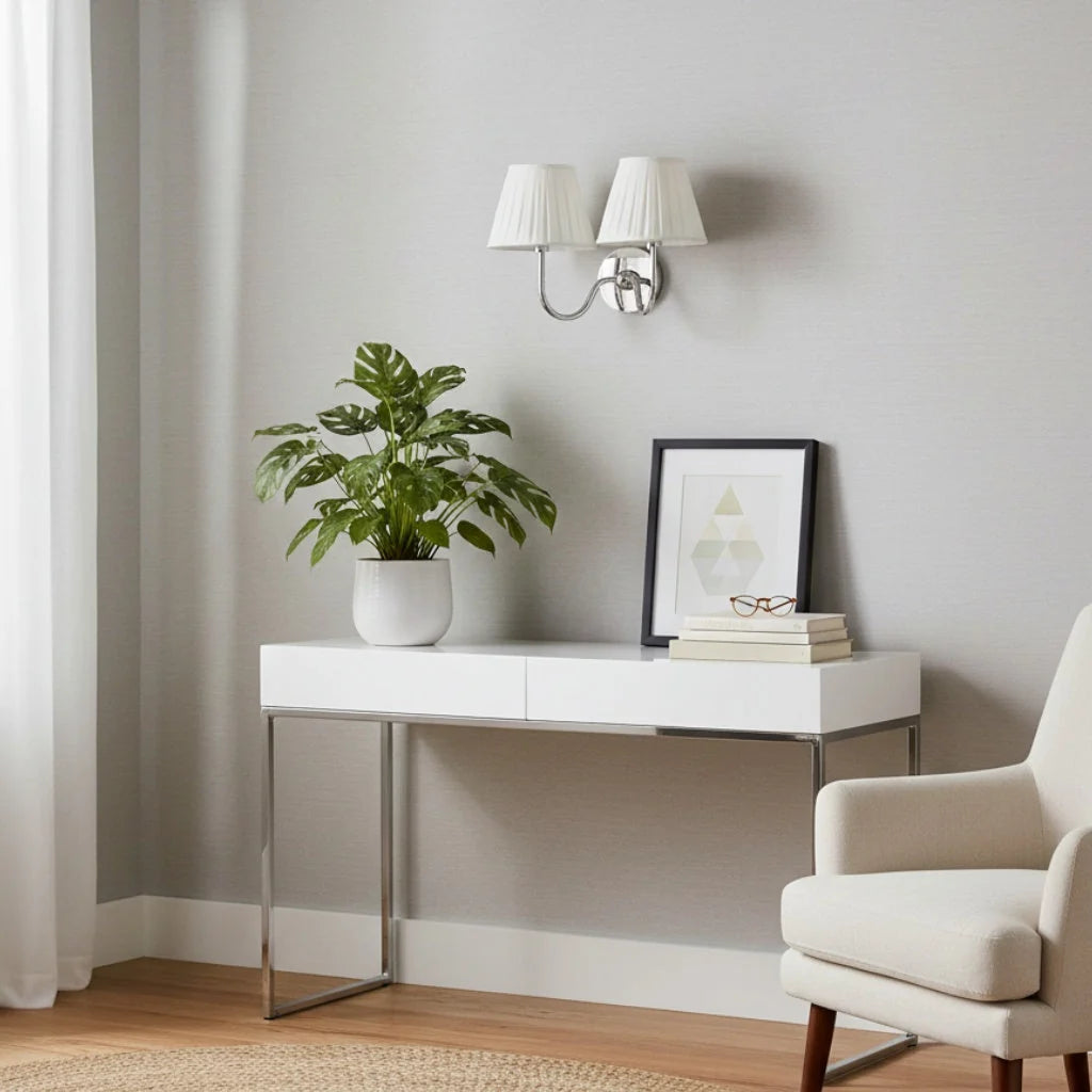 Wall Lamp Fabric Shade Soft Diffused Light Dimmable