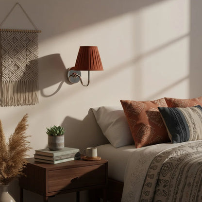 Wall Lamp Fabric Shade Soft Diffused Light Dimmable