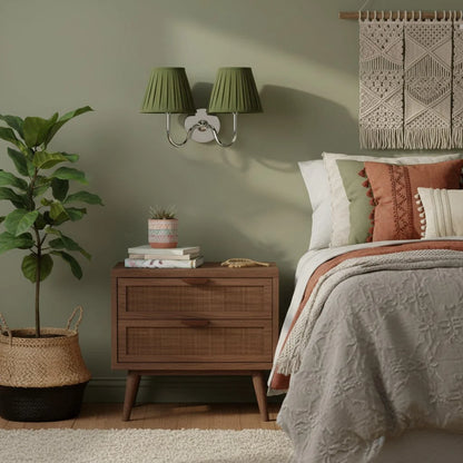 Wall Lamp Fabric Shade Soft Diffused Light Dimmable