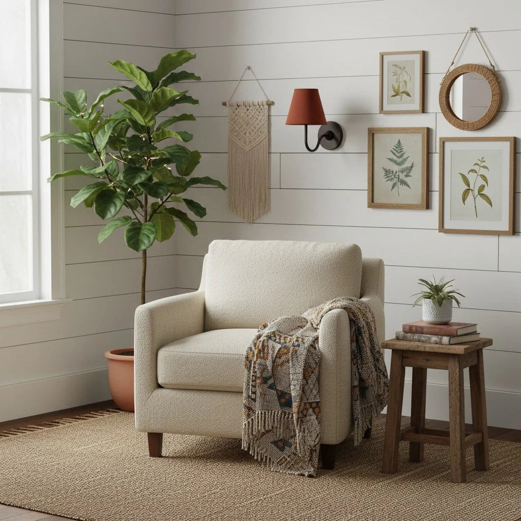 Wall Lamp Fabric Shade Soft Diffused Light Dimmable