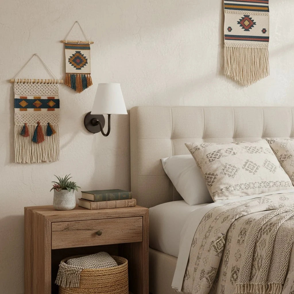 Wall Lamp Fabric Shade Soft Diffused Light Dimmable