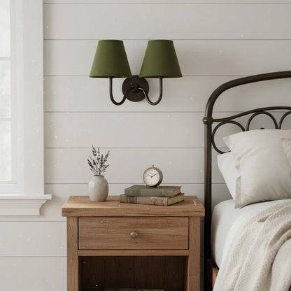 Wall Lamp Fabric Shade Soft Diffused Light Dimmable