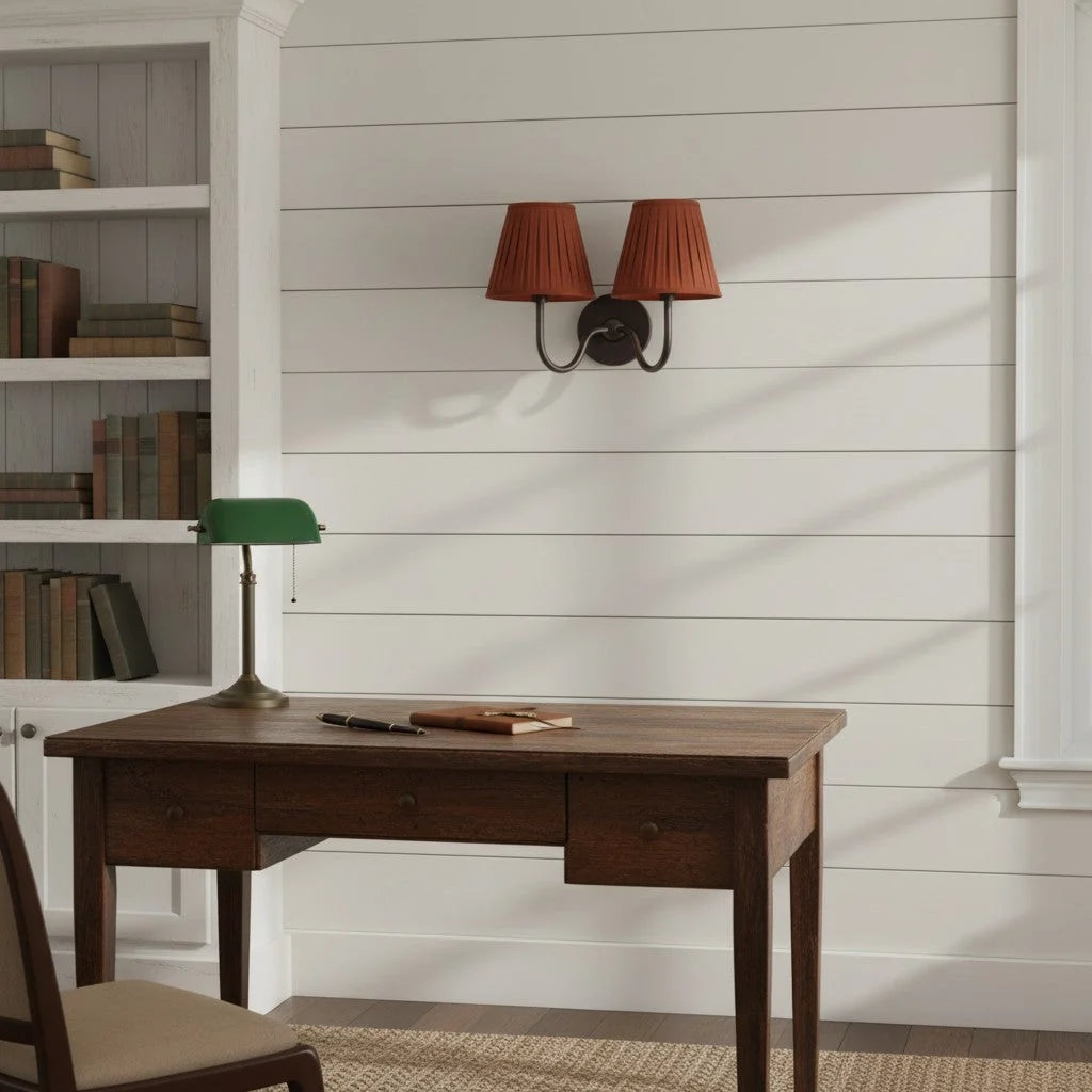 Wall Lamp Fabric Shade Soft Diffused Light Dimmable