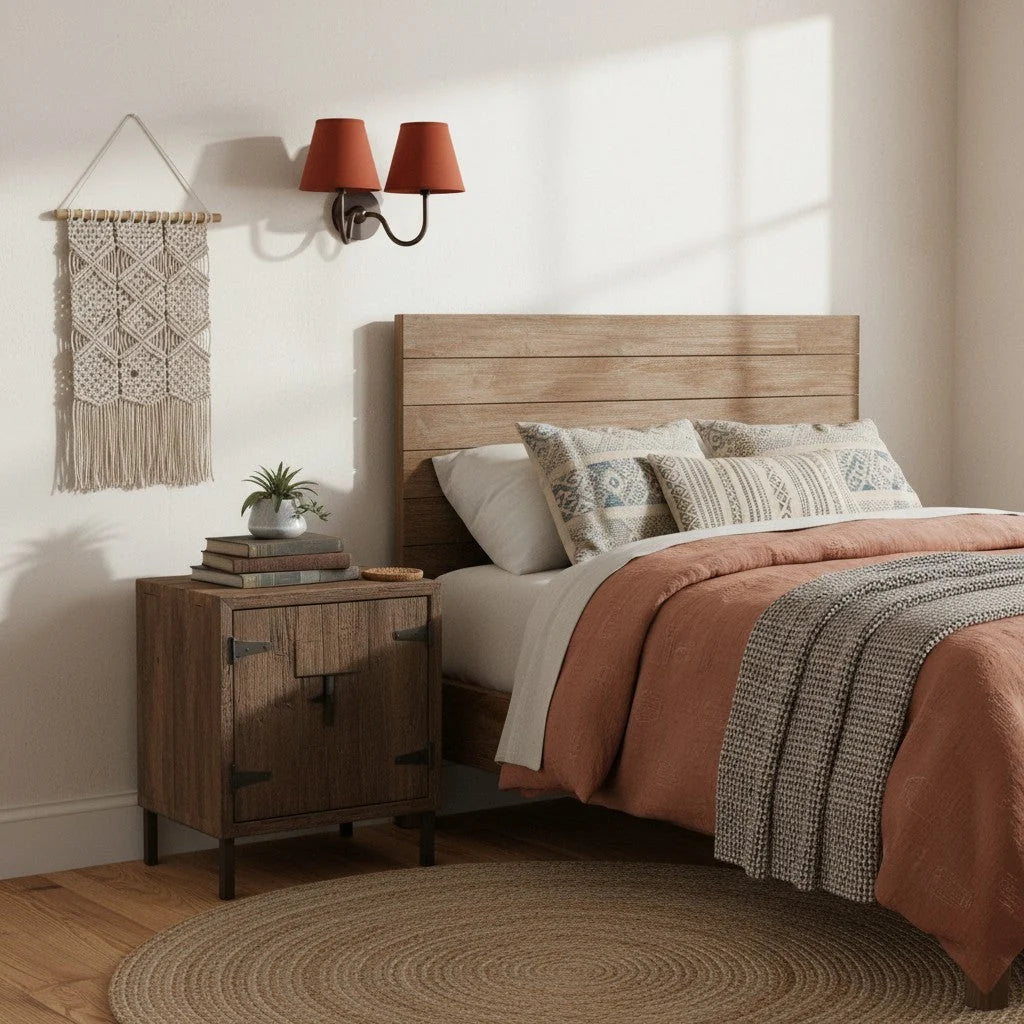 Wall Lamp Fabric Shade Soft Diffused Light Dimmable