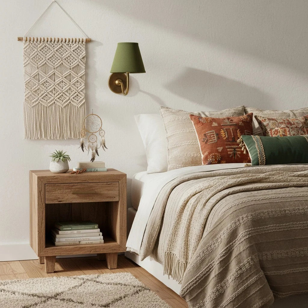 Wall Lamp Fabric Shade Soft Diffused Light Dimmable