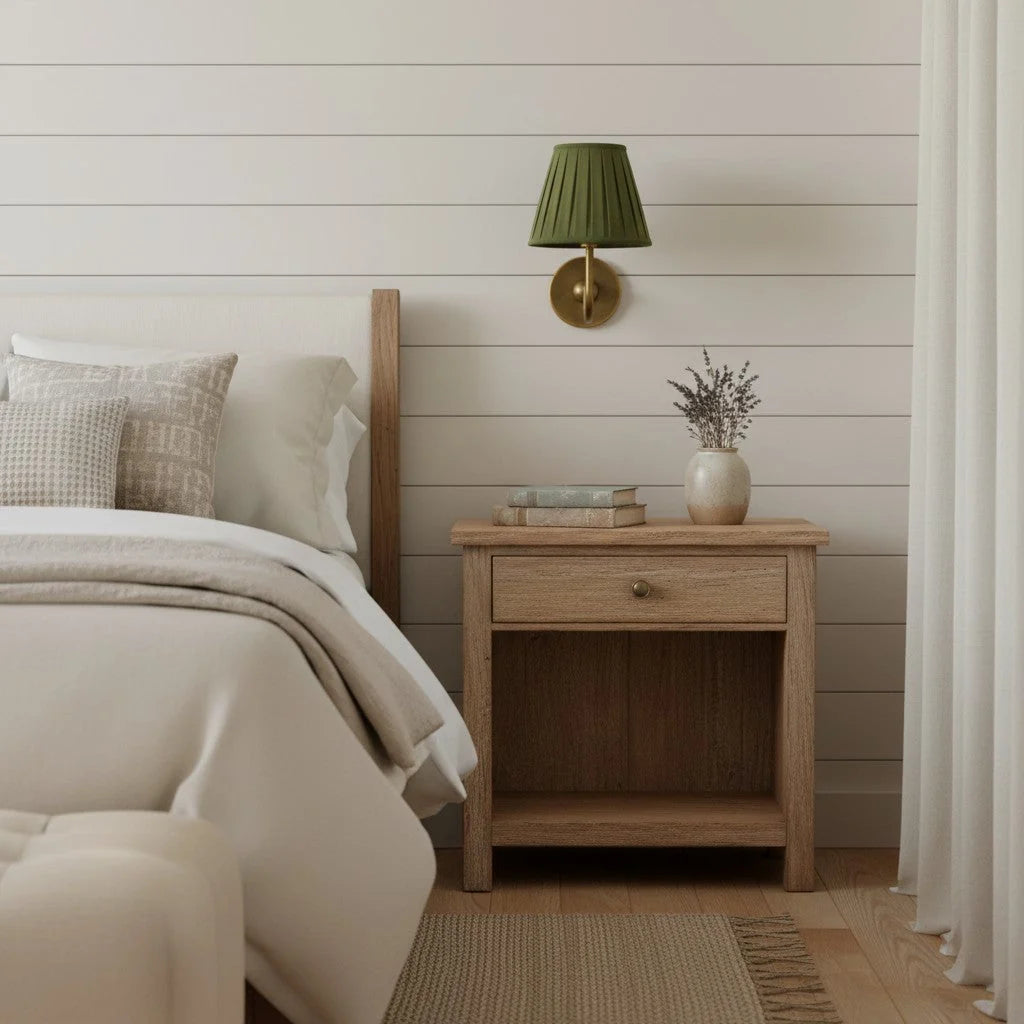 Wall Lamp Fabric Shade Soft Diffused Light Dimmable
