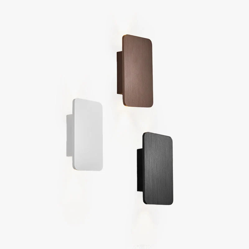 Wall Lamp Rectangular Metal Built-In Warm LED
