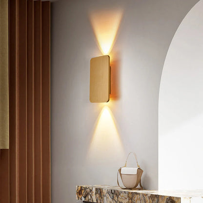 Wall Lamp Rectangular Metal Built-In Warm LED