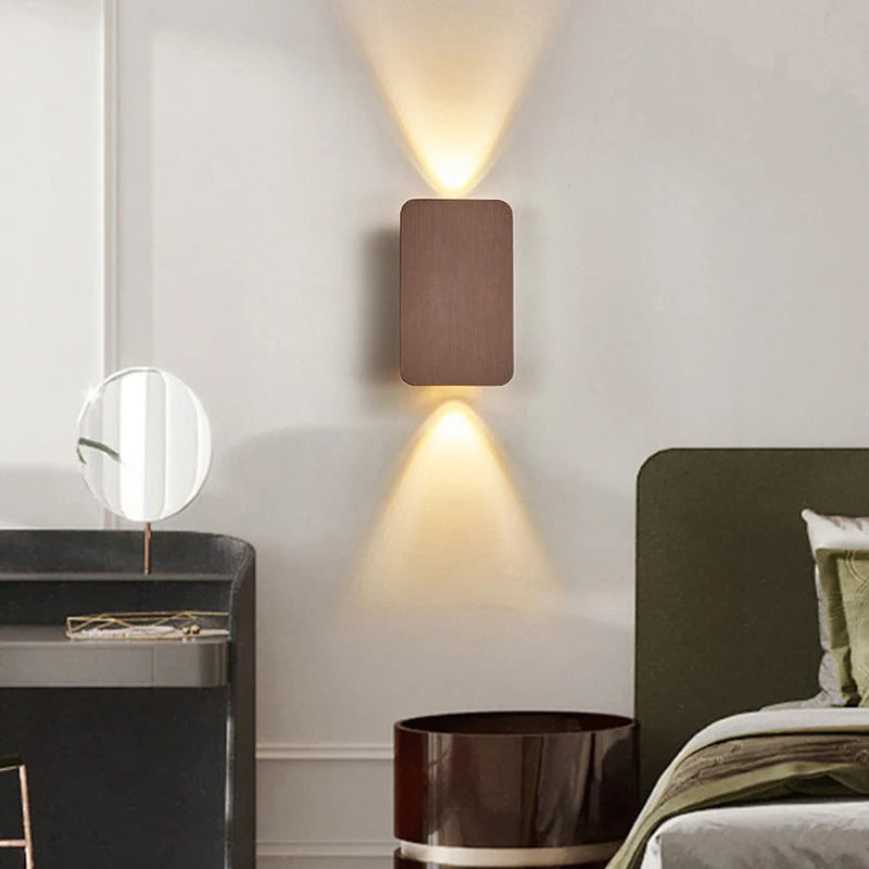 Wall Lamp Rectangular Metal Built-In Warm LED