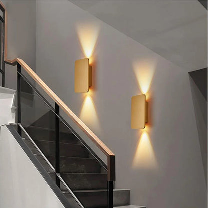 Wall Lamp Rectangular Metal Built-In Warm LED