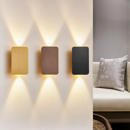 Wall Lamp Rectangular Metal Built-In Warm LED