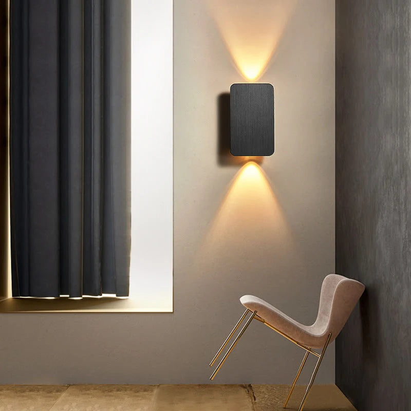 Wall Lamp Rectangular Metal Built-In Warm LED