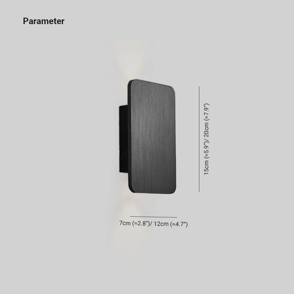 Wall Lamp Rectangular Metal Built-In Warm LED