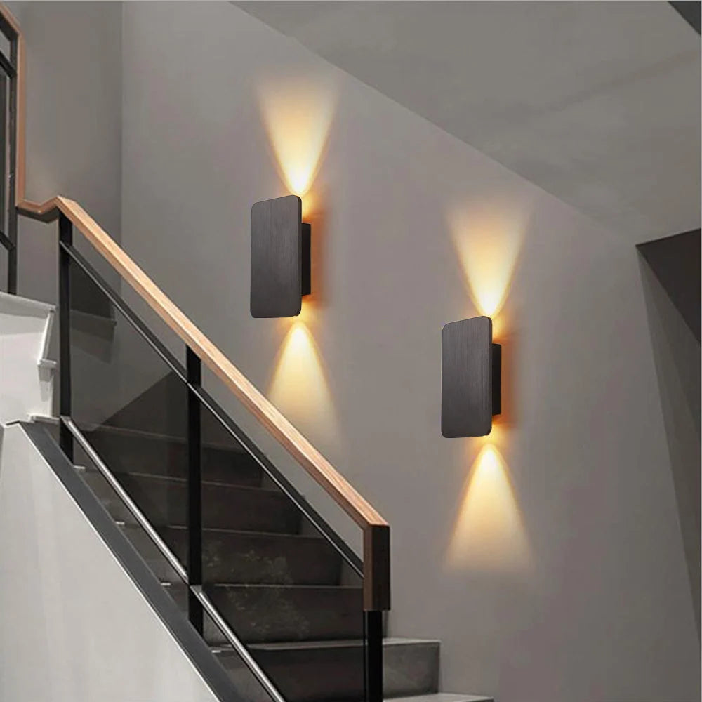 Wall Lamp Rectangular Metal Built-In Warm LED