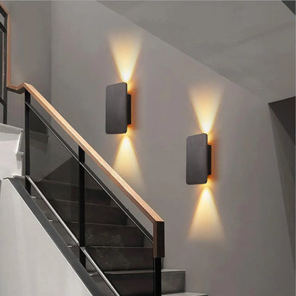 Wall Lamp Rectangular Metal Built-In Warm LED