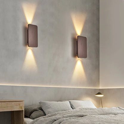 Wall Lamp Rectangular Metal Built-In Warm LED