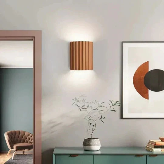 Wall Lamp Ribbed Up & Down Warm Light