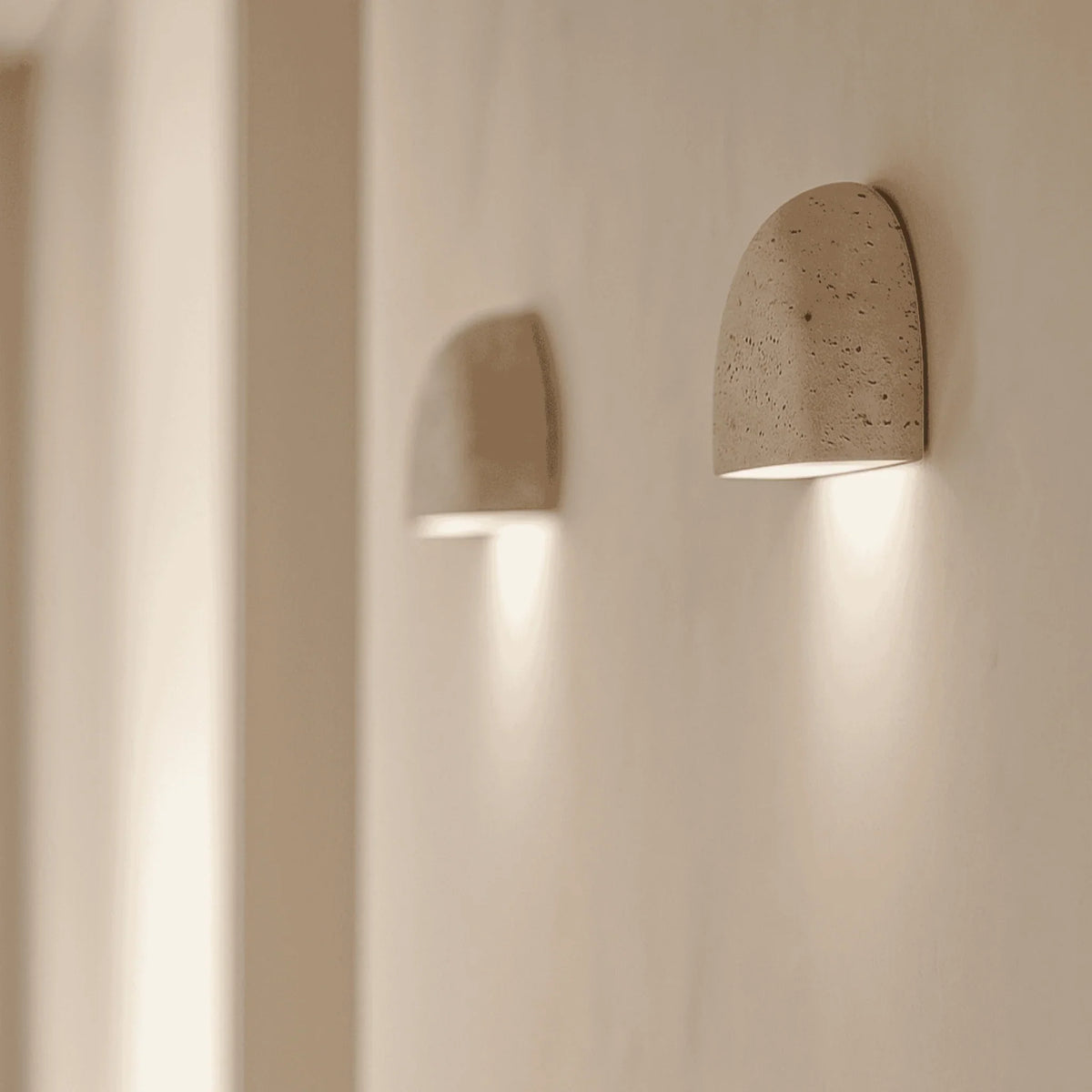 Wall Lamp Upward Indirect Lighting Travertine Stone G9 LED