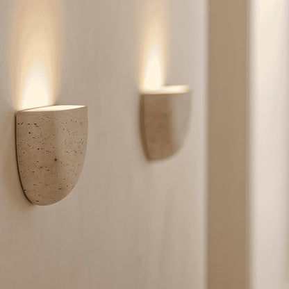 Wall Lamp Upward Indirect Lighting Travertine Stone G9 LED