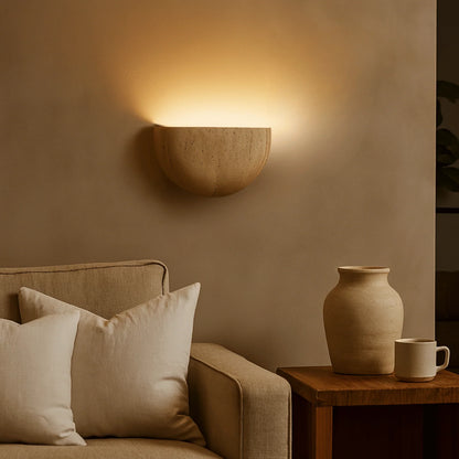 Wall Lamp Upward Indirect Lighting Travertine Stone G9 LED