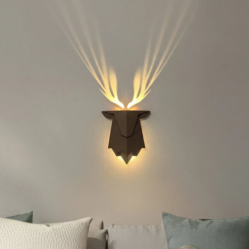Wall Light Deer Shaped Rechargeable & Dimmable Remote Control