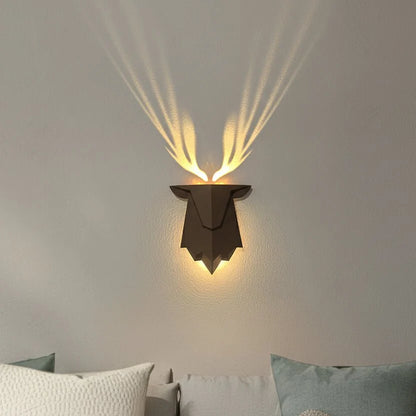 Wall Light Deer Shaped Rechargeable & Dimmable Remote Control