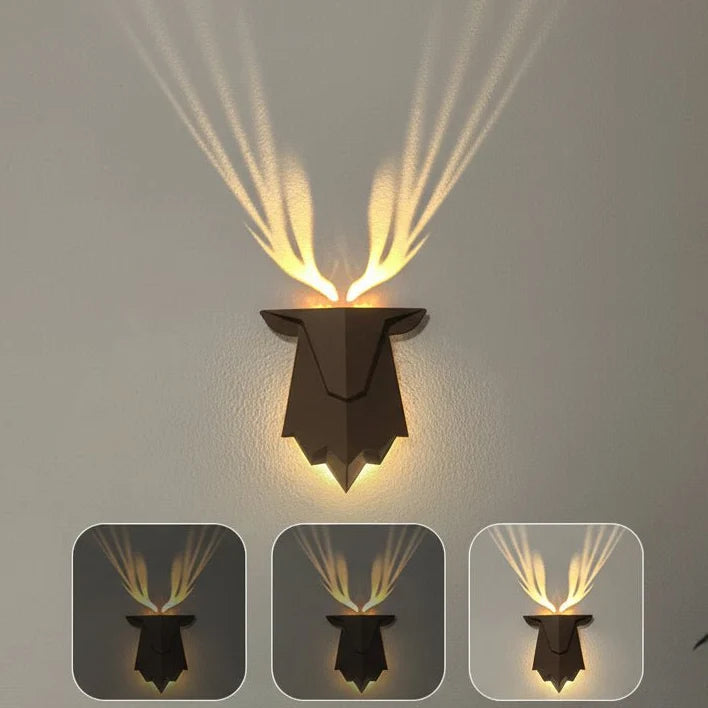Wall Light Deer Shaped Rechargeable & Dimmable Remote Control