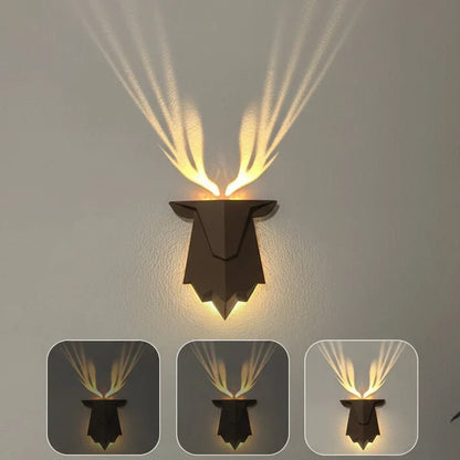 Wall Light Deer Shaped Rechargeable & Dimmable Remote Control
