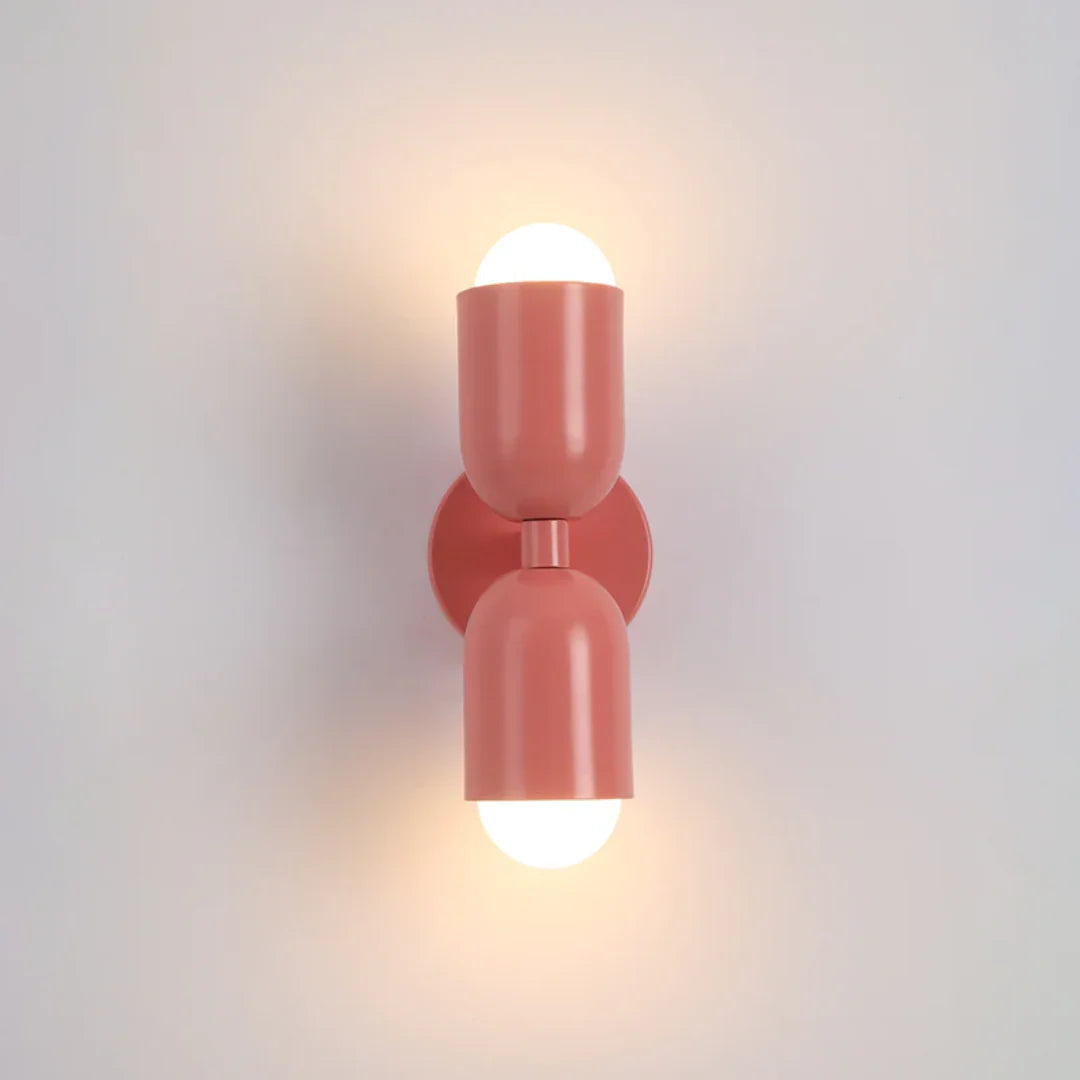 Wall Light Double Cylinder Powder-Coated Metal Up & Down