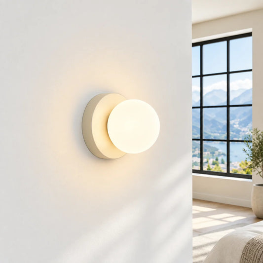 Wall Light Glass Globe Warm LED Bulb Included