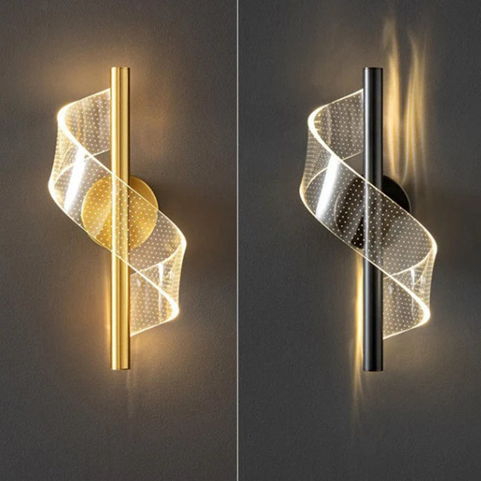 Wall Light Metal Swirl Design Three-Color LED Lighting