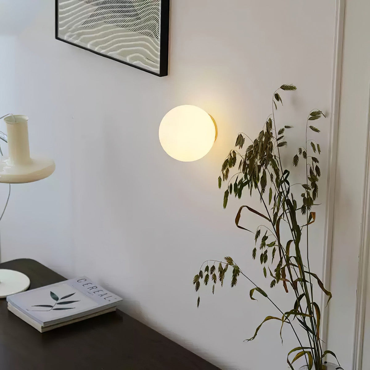 Wall Light Milky Glass Globe G9 LED Included