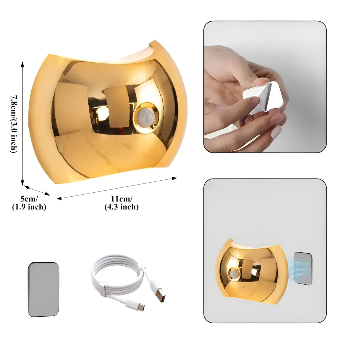 Wall Light Motion-Sensing Dual-Beam Magnetic Mount