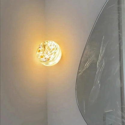 Wall Light Multicolored Glass Globe Easy Mount