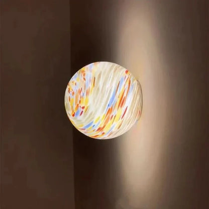 Wall Light Multicolored Glass Globe Easy Mount
