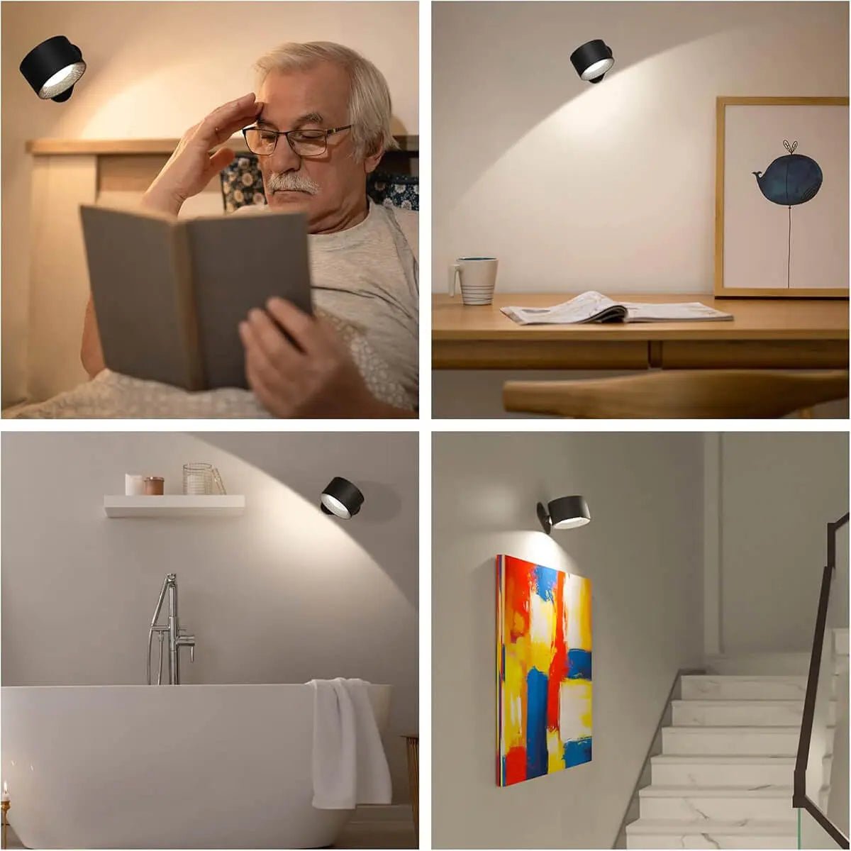 Wall Light Rechargeable USB-C Magnetic Mount Rotatable Head