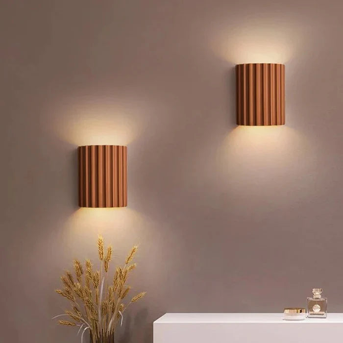 Wall Light Ribbed Resin Up-And-Down Warm Glow Four Colors