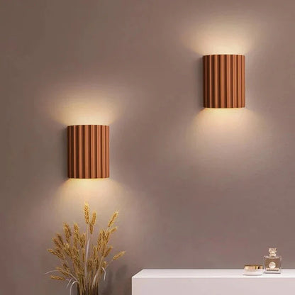 Wall Light Ribbed Resin Up-And-Down Warm Glow Four Colors