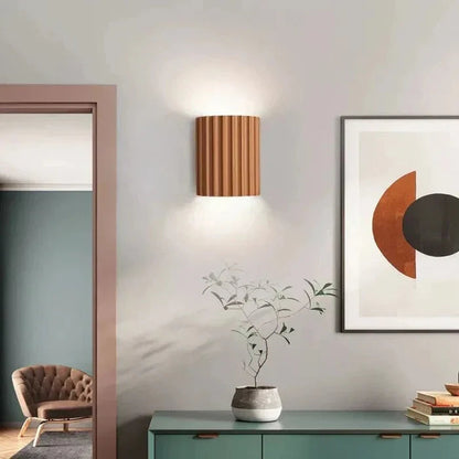 Wall Light Ribbed Resin Up-And-Down Warm Glow Four Colors