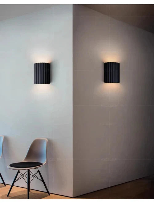 Wall Light Ribbed Resin Up-And-Down Warm Glow Four Colors
