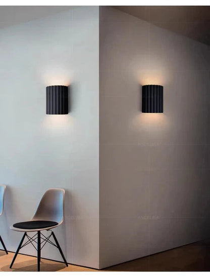 Wall Light Ribbed Resin Up-And-Down Warm Glow Four Colors