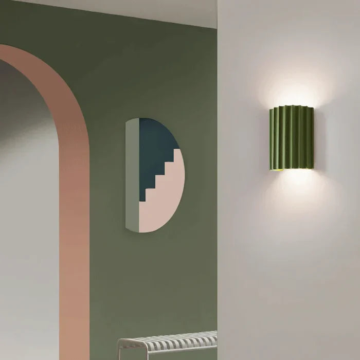 Wall Light Ribbed Resin Up-And-Down Warm Glow Four Colors