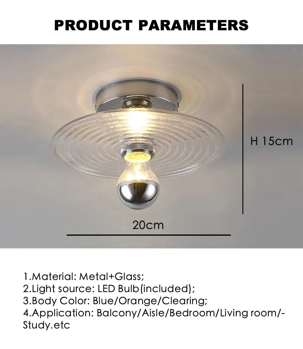 Wall Light Ripple Glass Shade Integrated LED