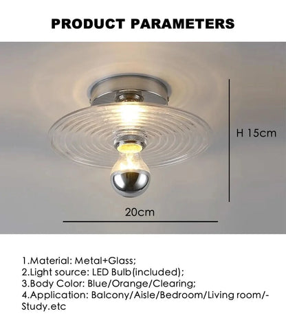 Wall Light Ripple Glass Shade Integrated LED