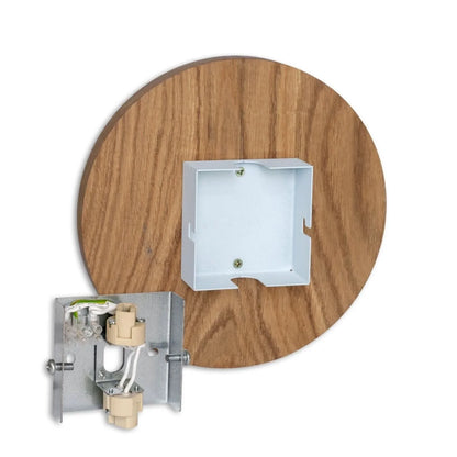 Wall Light Round Design Natural Wood Finish Soft Indirect Lighting