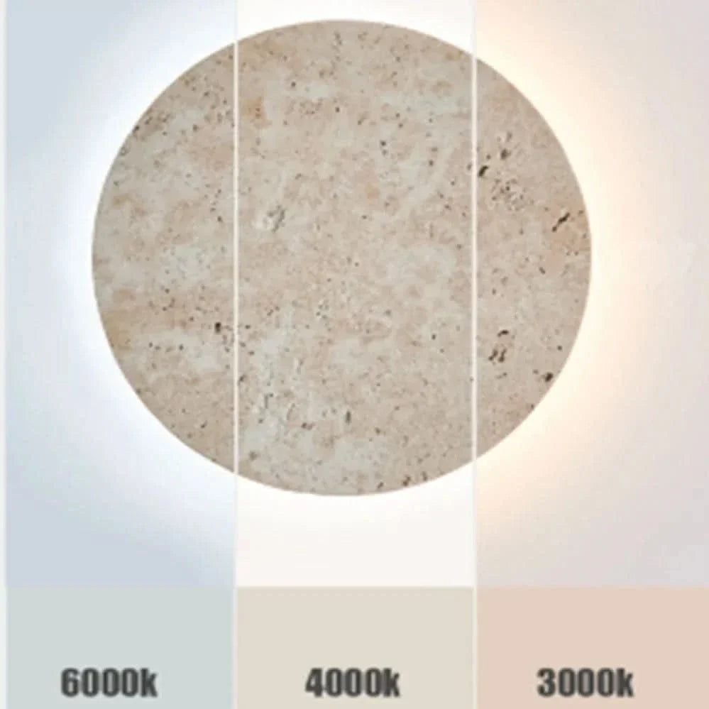 Wall Light Round Travertine Stone Backlit LED