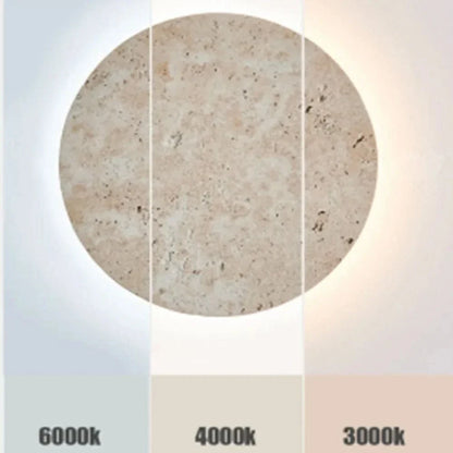 Wall Light Round Travertine Stone Backlit LED