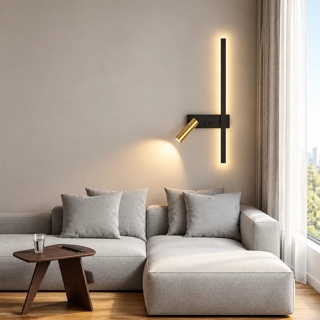 Wall Light Swivel Head Tri-Color LED Aluminum