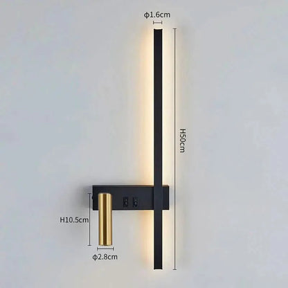 Wall Light Swivel Head Tri-Color LED Aluminum