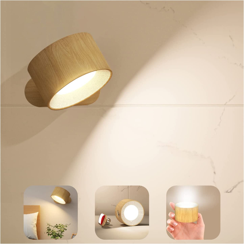 Wall Light USB Rechargeable 360 Degree Swivel Touch Control